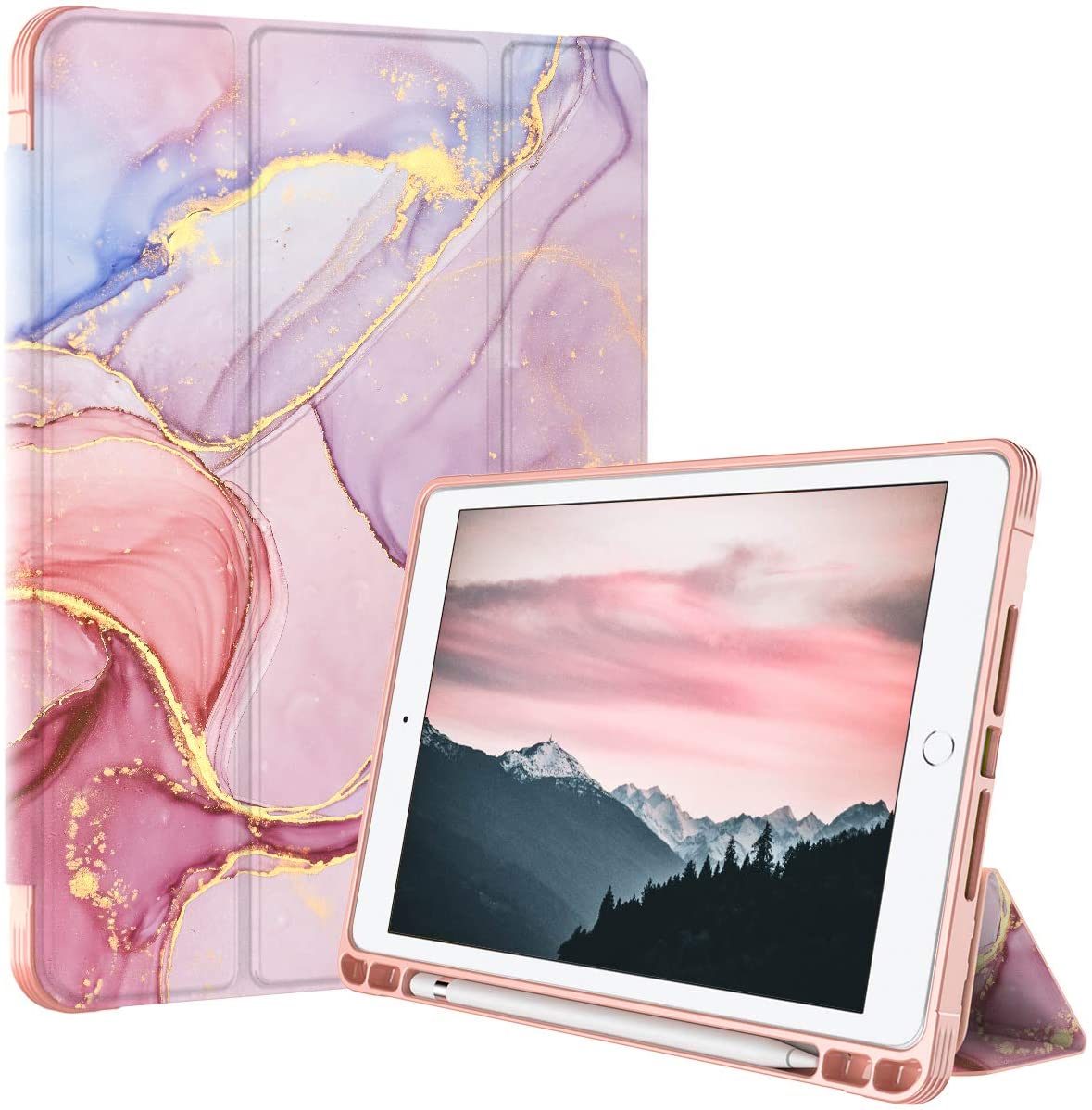FUNDA PARA IPAD 10.2 CON SOPORTE PARA LÁPICES, IPAD DE 8ª/7ª GENERACIÓN, FUNDA PROTECTORA FILIO SMART CON FUNCIÓN DE ENCENDIDO Y APAGADO PARA IPAD DE 10.2 PULGADAS 2019 Y 2020